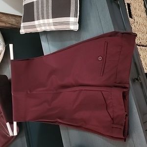 NY & Co Burgundy stretch fabric size 14 wide leg